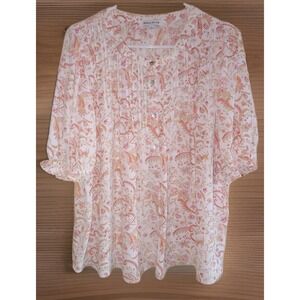 Rose+Olive Womens Ditsy Floral Blouse Sz M Cottagecore Peasant Romantic Feminine